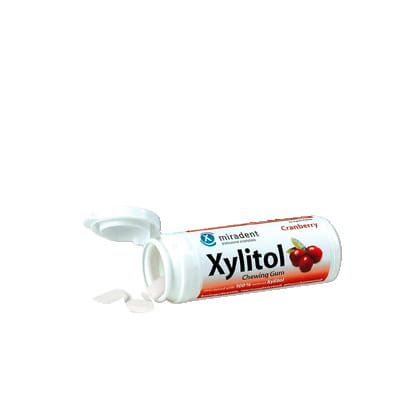 MIRADENT Zahnpflegekaugummi Xylitol Cranberry