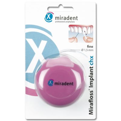 MIRADENT Zahnseide Mirafloss Implant chx fine