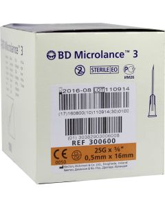 BD MICROLANCE Kanüle 25 G 5/8 0,5x16 mm
